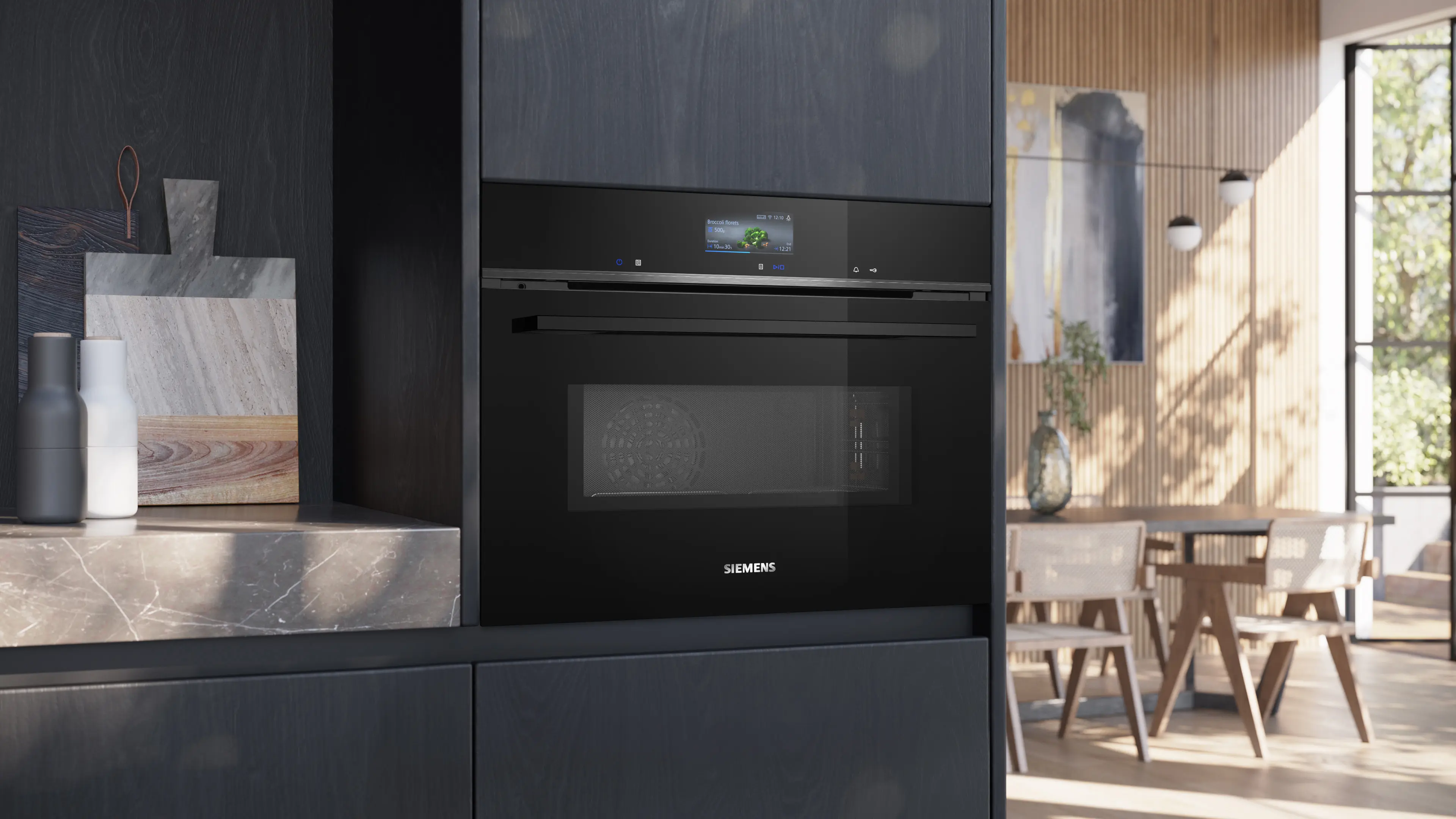 Siemens iQ700 CM736G1B1 Built-In Compact Oven with Microwave 60 x 45cm – Black - Image 3