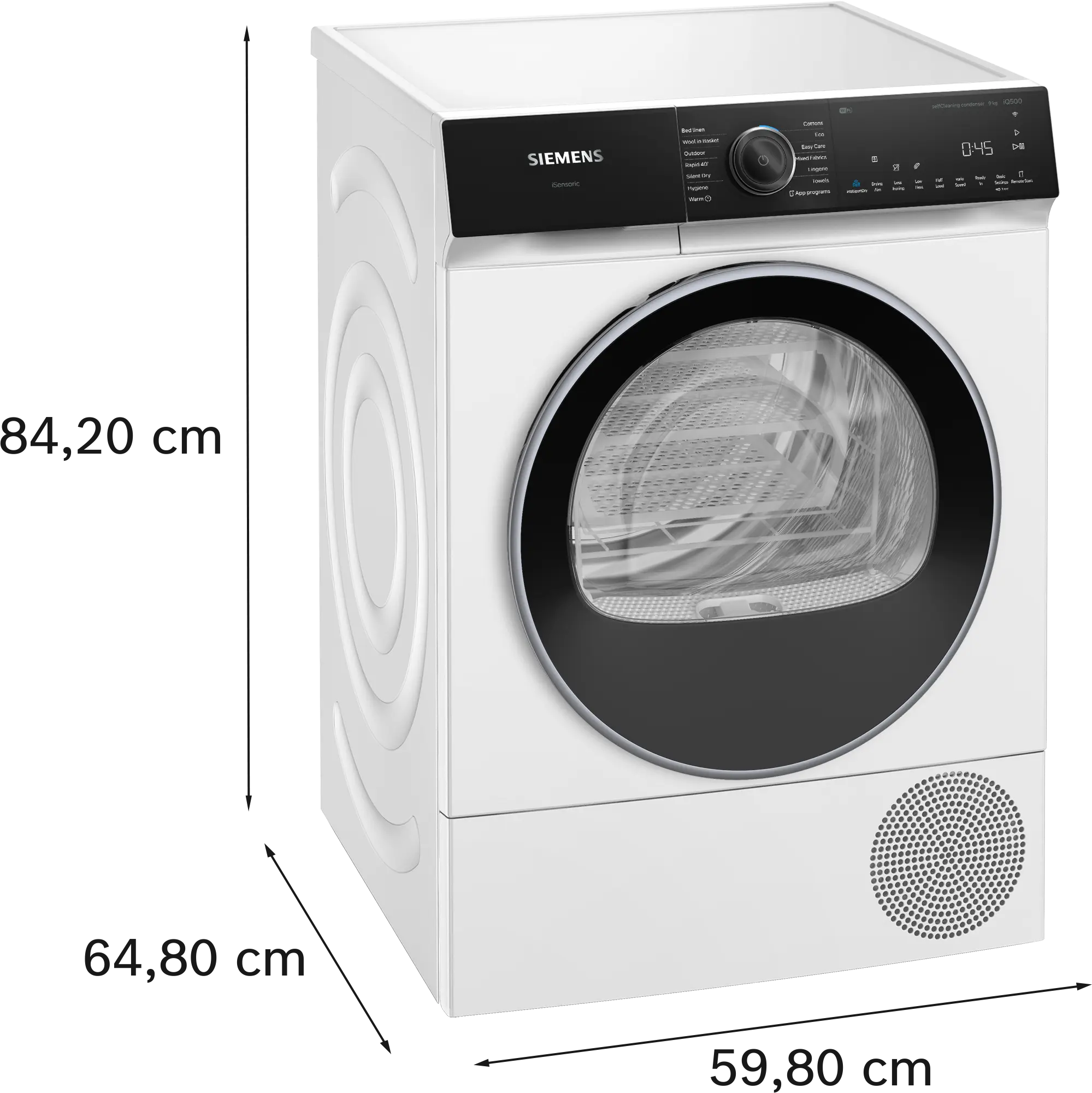 Siemens iQ500 WQ46H2D9GB 9kg Heat Pump Tumble Dryer – White - Image 3